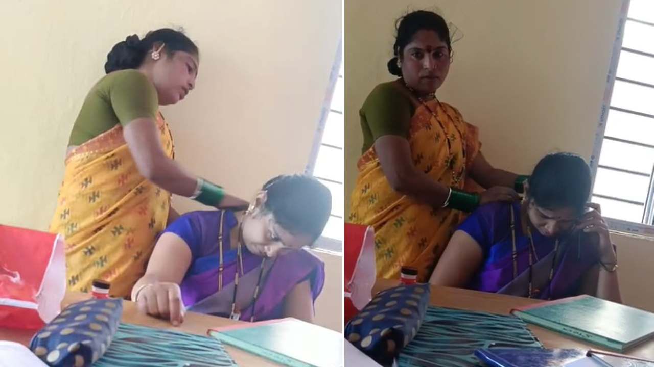 ಸಿಬ್ಬಂದಿಯನ್ನ ಹೆದರಿಸಿ ಮಸಾಜ್​ ಮಾಡಿಸಿಕೊಂಡ ಮುಖ್ಯಶಿಕ್ಷಕಿ: ವಿಡಿಯೋ ವೈರಲ್