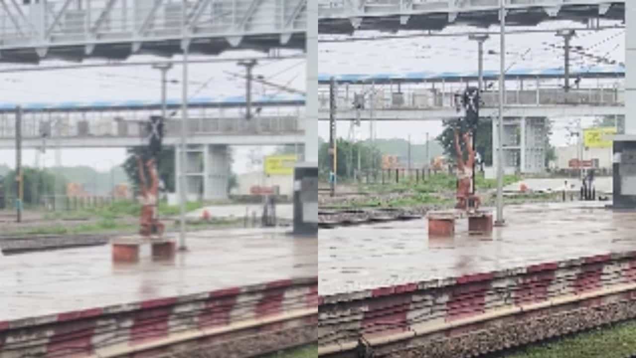 Viral: ಮಳೆಯ ಮಧ್ಯೆ ರೈಲ್ವೆ ಪ್ಲಾಟ್‌ಫಾರ್ಮ್‌ನಲ್ಲಿ ಯೋಗ ಮಾಡಿದ ವೃದ್ಧ ವ್ಯಕ್ತಿ