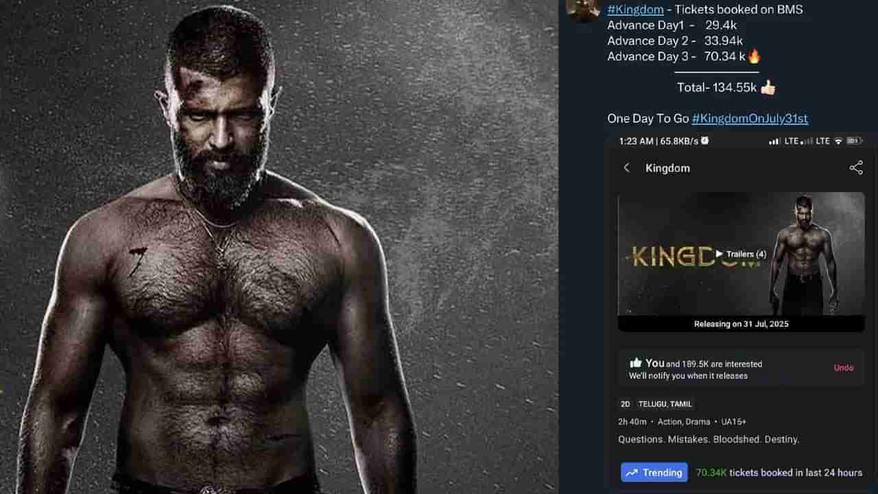 ‘ಕಿಂಗ್ಡಮ್’ ಅಡ್ವಾನ್ಸ್ ಬುಕಿಂಗ್ ಬಲು ಜೋರು, ಈ ವರೆಗೆ ಸೇಲ್ ಆಗಿದ್ದೆಷ್ಟು?
