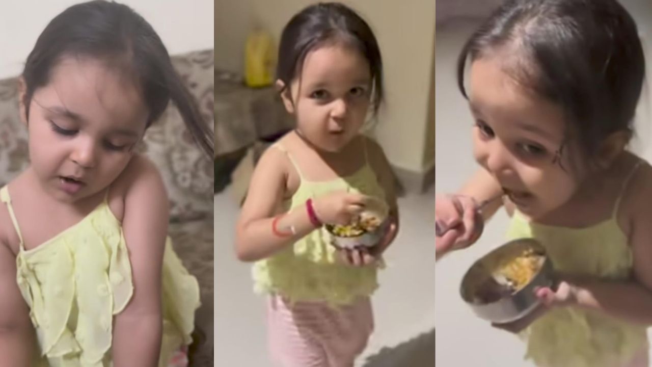 Video : ಹಸಿವಿಲ್ಲದಿದ್ರೂ ಅಮ್ಮ ಮಾಡಿದ ಅಡುಗೆಯನ್ನು ಕಷ್ಟಪಟ್ಟು ತಿನ್ನುತ್ತಿರುವ ಪುಟಾಣಿ