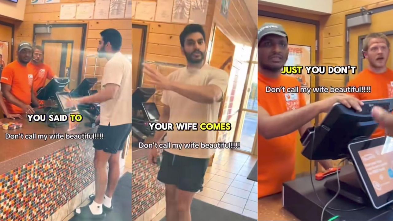 Video : ನೀವು ತುಂಬಾನೇ ಬ್ಯೂಟಿಫುಲ್ ಎಂದ ಕೆಫೆ ಸಿಬ್ಬಂದಿ, ಪತ್ನಿಯನ್ನು ಹೊಗಳುತ್ತಿದ್ದಂತೆ ಗರಂ ಆದ ಪತಿ