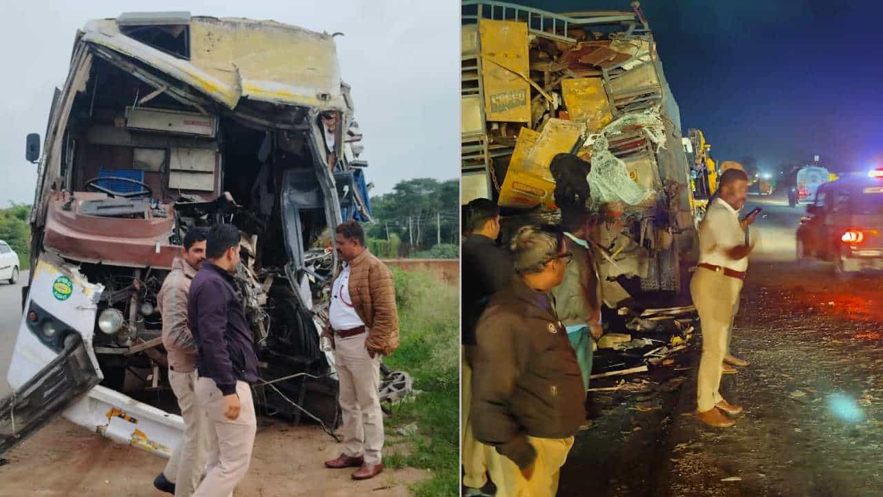 ನೆಲಮಂಗಲ: ಲಾರಿ-ಕೆಎಸ್​ಆರ್​ಟಿಸಿ ಬಸ್​ ಮಧ್ಯೆ ಭೀಕರ ಅಪಘಾತ, ಮೂವರು ಸಾವು