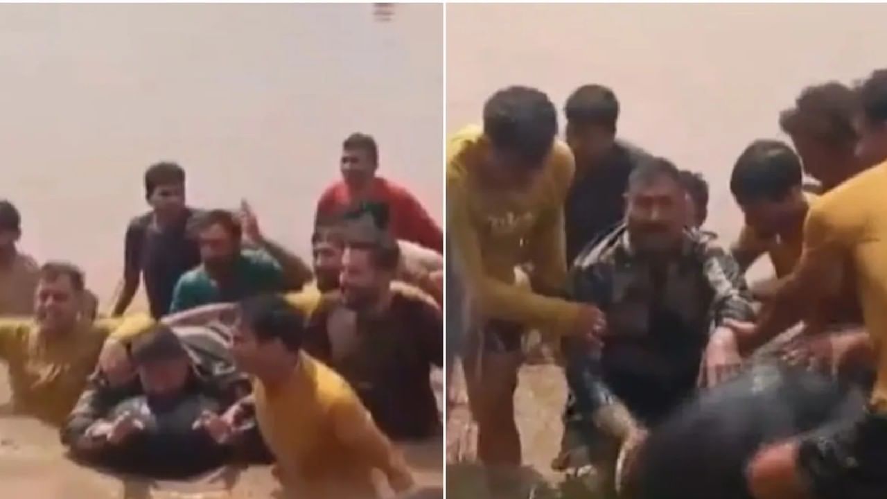 ಜಮ್ಮು-ಕಾಶ್ಮೀರದ ಪ್ರವಾಹದಲ್ಲಿ ಸಿಲುಕಿದ್ದ ಸೈನಿಕರನ್ನು ರಕ್ಷಿಸಲು ಧೈರ್ಯದಿಂದ ನದಿಗೆ ಧುಮುಕಿದ ಯುವಕರು