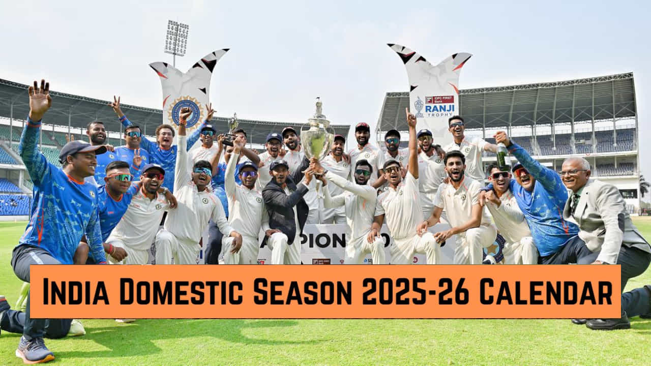 2025-26 ರ ದೇಶೀಯ ಪಂದ್ಯಾವಳಿಗಳ ವೇಳಾಪಟ್ಟಿ ಪ್ರಕಟಿಸಿದ ಬಿಸಿಸಿಐ 2025-26 ರ ದೇಶೀಯ ಪಂದ್ಯಾವಳಿಗಳ ವೇಳಾಪಟ್ಟಿ ಪ್ರಕಟಿಸಿದ ಬಿಸಿಸಿಐ