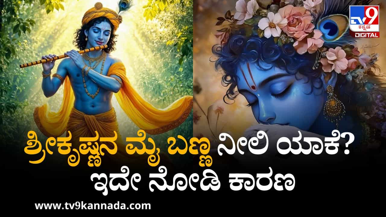 Krishna Janmashtami 2025: ಶ್ರೀಕೃಷ್ಣನ ಮೈ ಬಣ್ಣ ನೀಲಿ ಯಾಕೆ? ಇದೇ ನೋಡಿ ಕಾರಣ Krishna Janmashtami 2025: ಶ್ರೀಕೃಷ್ಣನ ಮೈ ಬಣ್ಣ ನೀಲಿ ಯಾಕೆ? ಇದೇ ನೋಡಿ ಕಾರಣ