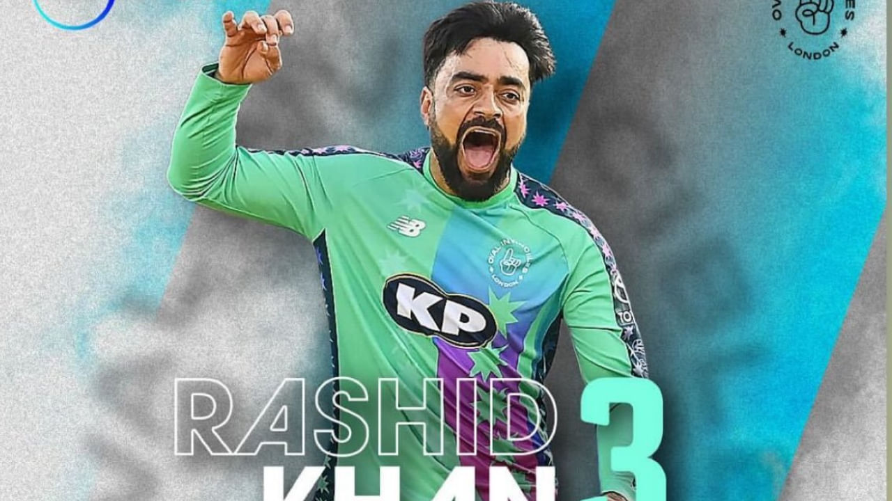 ಮೇಲೆ ಹೇಳಿದಂತೆ ಈ ಪಂದ್ಯದಲ್ಲಿ ಓವಲ್ ಇನ್ವಿನ್ಸಿಬಲ್ಸ್ ತಂಡದ ಪರ ಮಾರಕ ಬೌಲಿಂಗ್ ಮಾಡಿದ ರಶೀದ್ ಖಾನ್ 20 ಎಸೆತಗಳನ್ನು ಬೌಲ್ ಮಾಡಿ 11 ರನ್ ನೀಡಿ ಪ್ರಮುಖ ಮೂರು ವಿಕೆಟ್ ಕಬಳಿಸಿದರು. ರಶೀದ್ ಉರುಳಿಸಿದ ಈ ಮೂರು ವಿಕೆಟ್​ಗಳಲ್ಲಿ ವೇಯ್ನ್ ಮ್ಯಾಡ್ಸನ್, ಲಿಯಾಮ್ ಡಾಸನ್ ಮತ್ತು ರಯಾನ್ ಹಿಗ್ಗಿನ್ಸ್ ಸೇರಿದ್ದರು. 