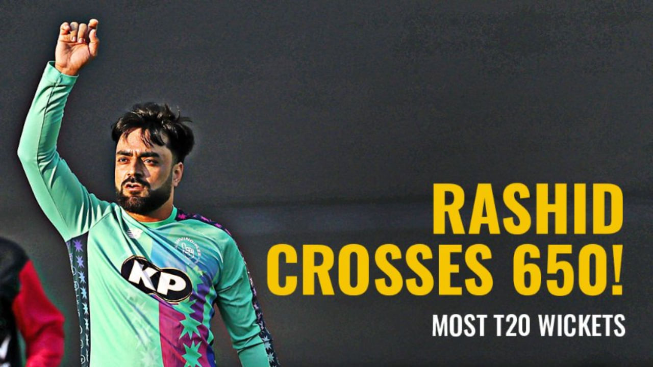 2ನೇ ವಿಕೆಟ್ ರೂಪದಲ್ಲಿ ಲಿಯಾಮ್ ಡಾಸನ್ ವಿಕೆಟ್ ಪಡೆದ ರಶೀದ್ ಖಾನ್ ಟಿ20 ಕ್ರಿಕೆಟ್‌ನಲ್ಲಿ 650 ವಿಕೆಟ್‌ಗಳನ್ನು ಪೂರ್ಣಗೊಳಿಸಿದ ಸಾಧನೆ ಮಾಡಿದರು. ಈ ಮೂಲಕ ರಶೀದ್ ಖಾನ್ ಈ ಸಾಧನೆ ಮಾಡಿದ ವಿಶ್ವದ ಮೊದಲ ಬೌಲರ್ ಎನಿಸಿಕೊಂಡಿದ್ದಾರೆ. ಇಲ್ಲಿಯವರೆಗೆ ಟಿ20 ಕ್ರಿಕೆಟ್‌ನಲ್ಲಿ 478 ಇನ್ನಿಂಗ್ಸ್‌ಗಳನ್ನಾಡಿರುವ ರಶೀದ್ 18.54 ಸರಾಸರಿಯಲ್ಲಿ 651 ವಿಕೆಟ್‌ಗಳನ್ನು ಪಡೆದಿದ್ದಾರೆ. ಹಾಗೆಯೇ ನಾಲ್ಕು ಬಾರಿ 5 ವಿಕೆಟ್‌ಗಳನ್ನು ಪಡೆದಿದ್ದಾರೆ.
