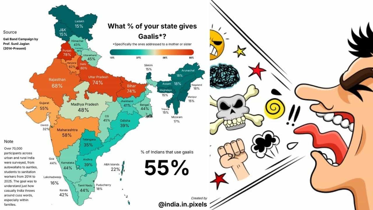 Viral: ಅವಾಚ್ಯ ಶಬ್ದ ಬಳಸುವುದರಲ್ಲಿ ದೆಹಲಿ ನಂಬರ್​​ ಒನ್​​​, ಕರ್ನಾಟಕಕ್ಕೆ ಎಷ್ಟನೇ ಸ್ಥಾನ ಗೊತ್ತಾ?