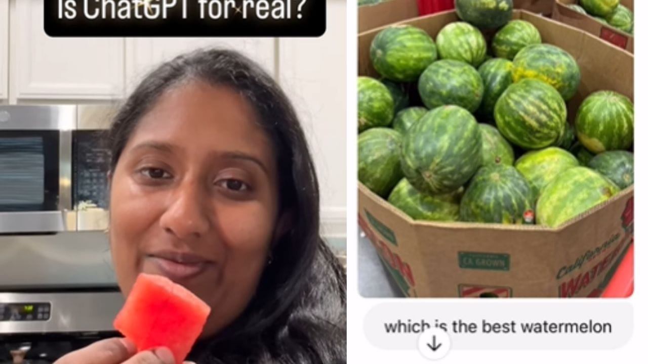 Viral: ಹಲೋ ಒಳ್ಳೆಯ ಕಲ್ಲಂಗಡಿ ಹುಡುಕಲು ಸಹಾಯ ಮಾಡುತ್ತೀರಾ? ಎಂದು ChatGPTನ ಕೇಳಿದ ಮಹಿಳೆ Viral: ಹಲೋ ಒಳ್ಳೆಯ ಕಲ್ಲಂಗಡಿ ಹುಡುಕಲು ಸಹಾಯ ಮಾಡುತ್ತೀರಾ? ಎಂದು ChatGPTನ ಕೇಳಿದ ಮಹಿಳೆ