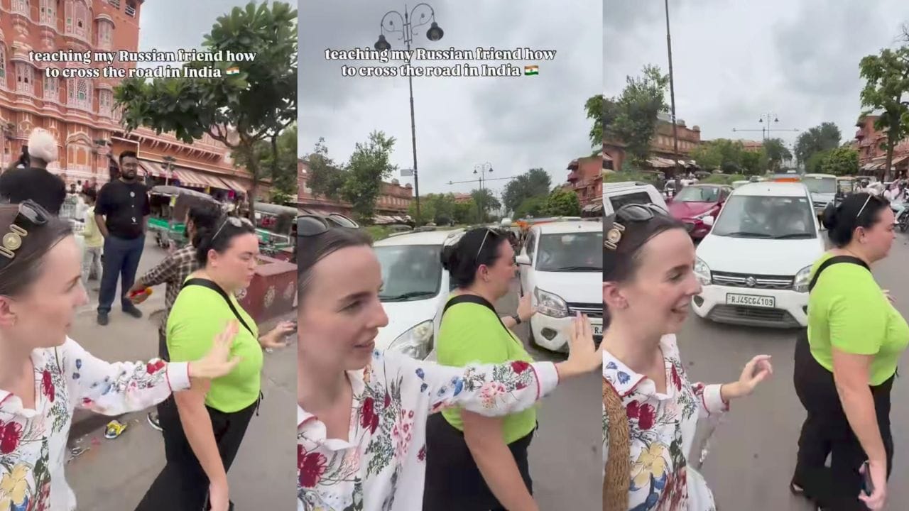 Video: ಭಾರತದಲ್ಲಿ ಹೇಗೆ ರಸ್ತೆ ದಾಟಬೇಕೆಂದು ತನ್ನ ಸ್ನೇಹಿತೆಗೆ ಹೇಳಿಕೊಟ್ಟ ರಷ್ಯನ್ ಮಹಿಳೆ