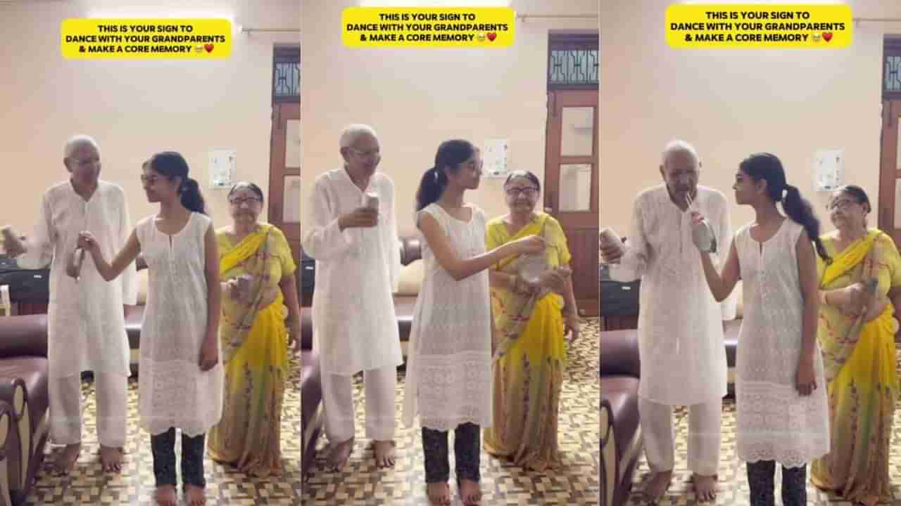 Video: ಅಜ್ಜ ಅಜ್ಜಿ ಜತೆಗೆ ಮೊಮ್ಮಗಳ ಸಖತ್ ಡ್ಯಾನ್ಸ್