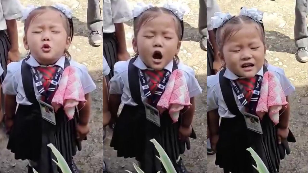 Video: ಕಣ್ಣು ಮುಚ್ಚಿಕೊಂಡು ಮುದ್ದು ಮುದ್ದಾಗಿ ರಾಷ್ಟ್ರಗೀತೆ ಹಾಡಿದ ಪುಟಾಣಿ