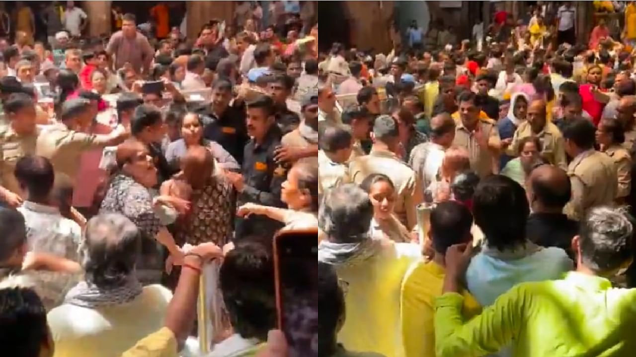 ಮಥುರಾದ ಬಂಕೆ ಬಿಹಾರಿ ದೇವಾಲಯದಲ್ಲಿ ದರ್ಶನದ ವೇಳೆ ಮಹಿಳೆಯಿಂದ ಭದ್ರತಾ ಸಿಬ್ಬಂದಿ ಮೇಲೆ ಹಲ್ಲೆ
