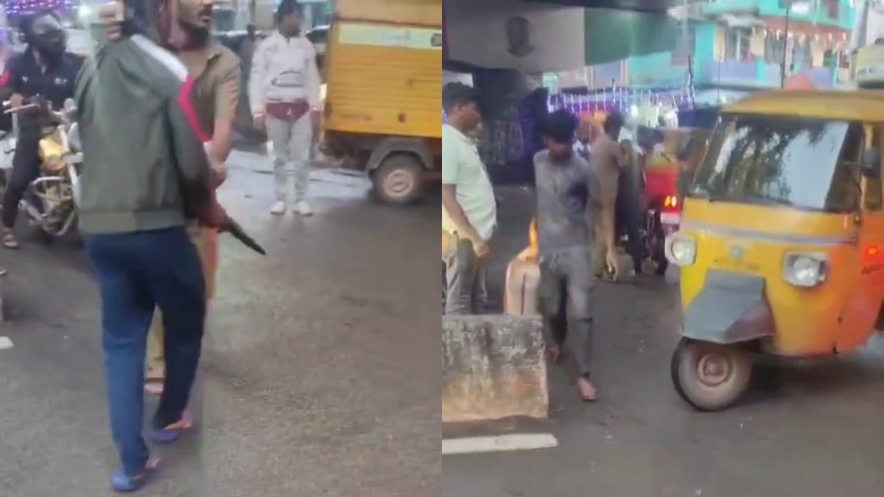 ಬೆಂಗಳೂರಿನಲ್ಲಿ ಮುಂದುವರಿದ ರೋಡ್ ರೇಜ್: ನಡುರಸ್ತೆಯಲ್ಲೇ ಡ್ಯಾಗರ್ ಹಿಡಿದು ಸವಾರನ ಪುಂಡಾಟ, ವಿಡಿಯೋ ವೈರಲ್