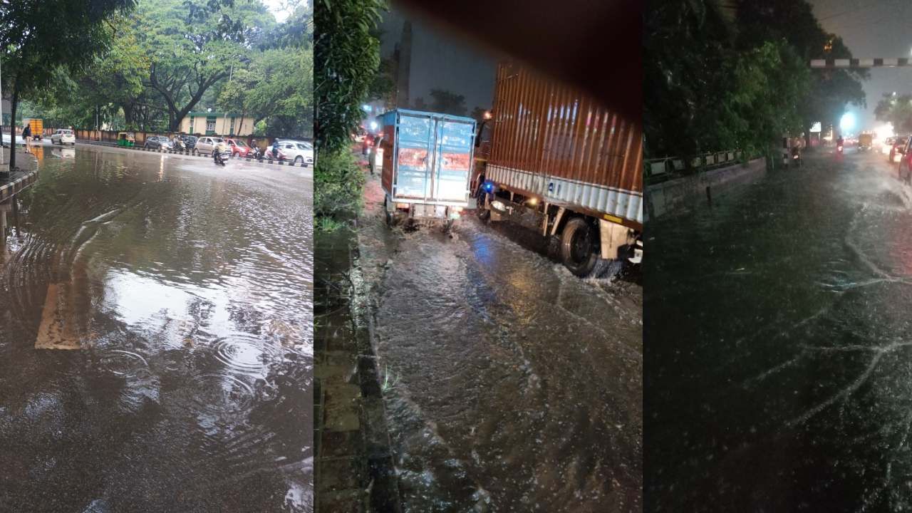 ಧಾರಾಕಾರ ಮಳೆಯಿಂದಾಗಿ ಬೆಂಗಳೂರಿನ ಹಲವೆಡೆ ರಸ್ತೆಗಳು ಜಲಾವೃತಗೊಂಡಿವೆ. ಹಾಗಾಗಿ ನಿಧಾಗತಿಯ ಸಂಚಾರವಿರುವುದಾಗಿ ಬೆಂಗಳೂರು ಸಂಚಾರ ಪೊಲೀಸರು ತಿಳಿಸಿದ್ದಾರೆ.   
