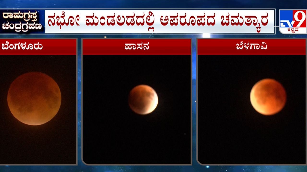 ಕರ್ನಾಟಕದಲ್ಲಿ ಕೋಲಾರದಲ್ಲಿ ಮೋಡ ಅಡ್ಡಿಯಾದರೆ, ಬಹುತೇಕ ಜಿಲ್ಲೆಗಳಲ್ಲಿ ರಕ್ತಚಂದಿರನನ್ನು ಜನ ಕಣ್ತುಂಬಿಕೊಂಡರು. ಬೆಂಗಳೂರಿನ ನೆಹರೂ ತಾರಾಲಾಯದಲ್ಲಿ ಸಾರ್ವಜನಿಕರಿಗೆ ಟೆಲಿಸ್ಕೋಪ್ ವ್ಯವಸ್ಥೆ ಮಾಡಲಾಗಿತ್ತು. ಮಕ್ಕಳು, ವಯಸ್ಕರು ಸೇರಿದಂತೆ ನೂರಾರು ಮಂದಿ ದೂರದರ್ಶಕದಲ್ಲಿ ಚಂದಿನ ಅಗ್ನಿರೂಪವನ್ನು ಕುತೂಹಲದಿಂದ ವೀಕ್ಷಿಸಿದರು.