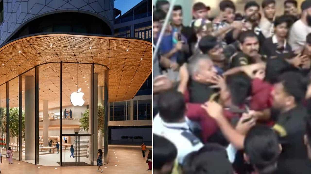 iPhone 17 Series Sale: ಐಫೋನ್ 17 ಖರೀದಿಗೆ ನೂಕು-ನುಗ್ಗಲು: ಮುಂಬೈನ ಬಿಕೆಸಿ ಆಪಲ್ ಸ್ಟೋರ್ ಹೊರಗೆ ಜನರು ಹೊಡೆದಾಟ iPhone 17 Series Sale: ಐಫೋನ್ 17 ಖರೀದಿಗೆ ನೂಕು-ನುಗ್ಗಲು: ಮುಂಬೈನ ಬಿಕೆಸಿ ಆಪಲ್ ಸ್ಟೋರ್ ಹೊರಗೆ ಜನರು ಹೊಡೆದಾಟ