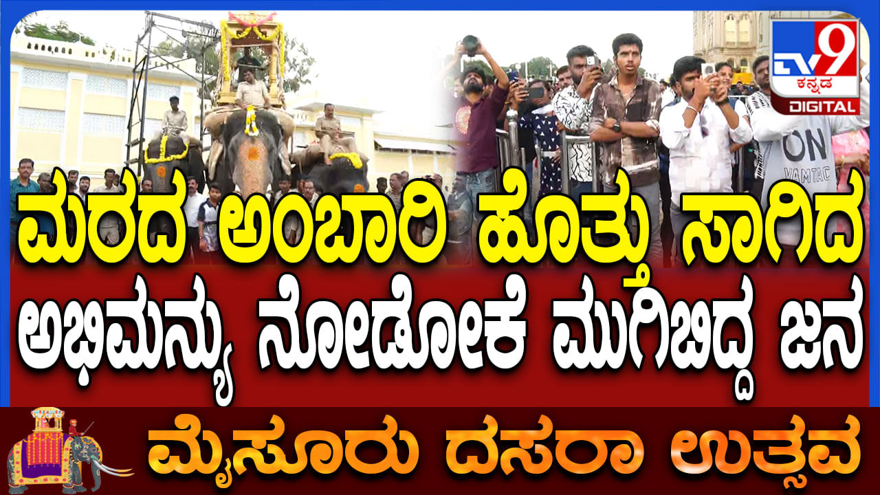 ಅಂಬಾರಿ ಹೊತ್ತು ರಾಜ ಗಾಂಭೀರ್ಯದಿಂದ ಹೆಜ್ಜೆ ಹಾಕಿದ ಅಭಿಮನ್ಯು ಗತ್ತು ನೋಡಿ