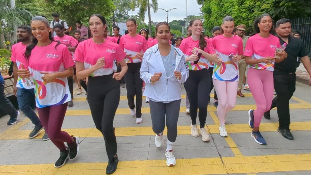 Pink Power Run for breast cancer awareness organized by Sudha Reddy Foundation at Hyderabad