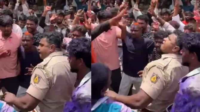 ಗಣೇಶ ವಿಸರ್ಜನೆ ವೇಳೆ ಡಿಜೆಗೆ ಪಿಎಸ್​ಐ ಸಖತ್ ಡ್ಯಾನ್ಸ್