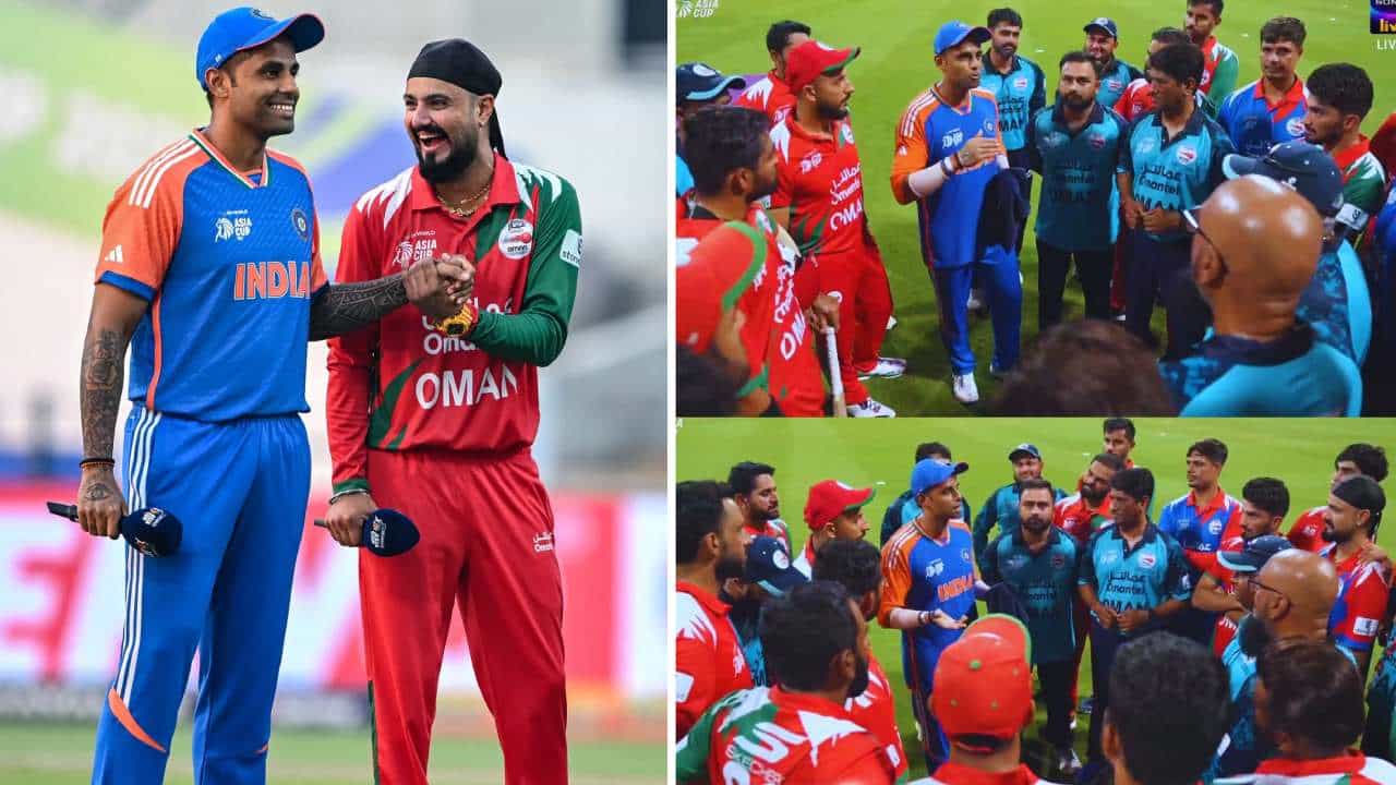 Suryakumar Yadav: ಓಮನ್ ಪ್ಲೇಯರ್ಸ್ ಜೊತೆ ಸೂರ್ಯ ದೀರ್ಘ ಮಾತುಕತೆ: ನಮಗೆ NCA ನಲ್ಲಿ ಅವಕಾಶ ಕೊಡಿ ಎಂದ ಆಟಗಾರರು Suryakumar Yadav: ಓಮನ್ ಪ್ಲೇಯರ್ಸ್ ಜೊತೆ ಸೂರ್ಯ ದೀರ್ಘ ಮಾತುಕತೆ: ನಮಗೆ NCA ನಲ್ಲಿ ಅವಕಾಶ ಕೊಡಿ ಎಂದ ಆಟಗಾರರು