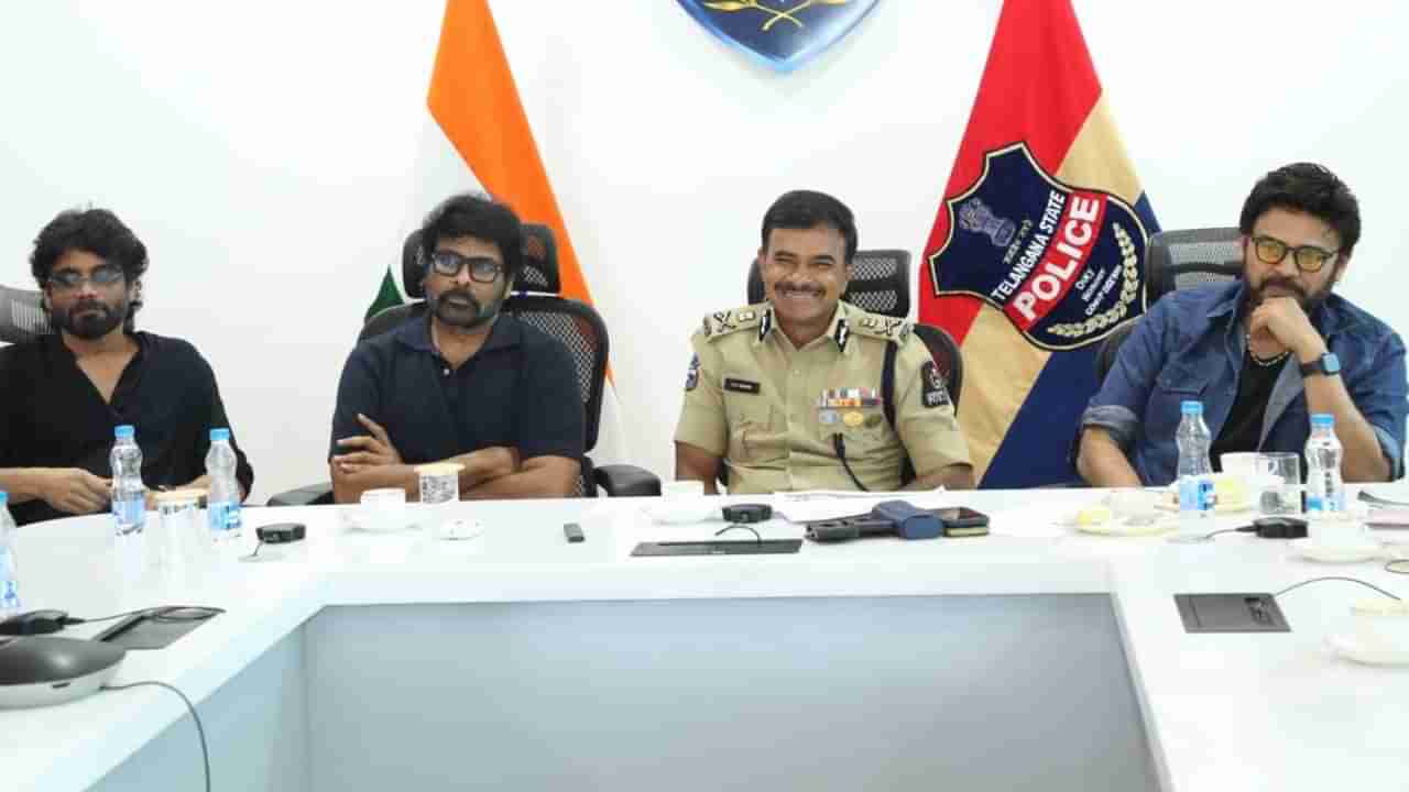 ಹೈದರಾಬಾದ್ ಪೊಲೀಸ್ ಕಚೇರಿಯಲ್ಲಿ ತೆಲುಗು ಸಿನಿಮಾ ಸ್ಟಾರ್​​ಗಳು: ಚಿತ್ರಗಳಲ್ಲಿ ನೋಡಿ