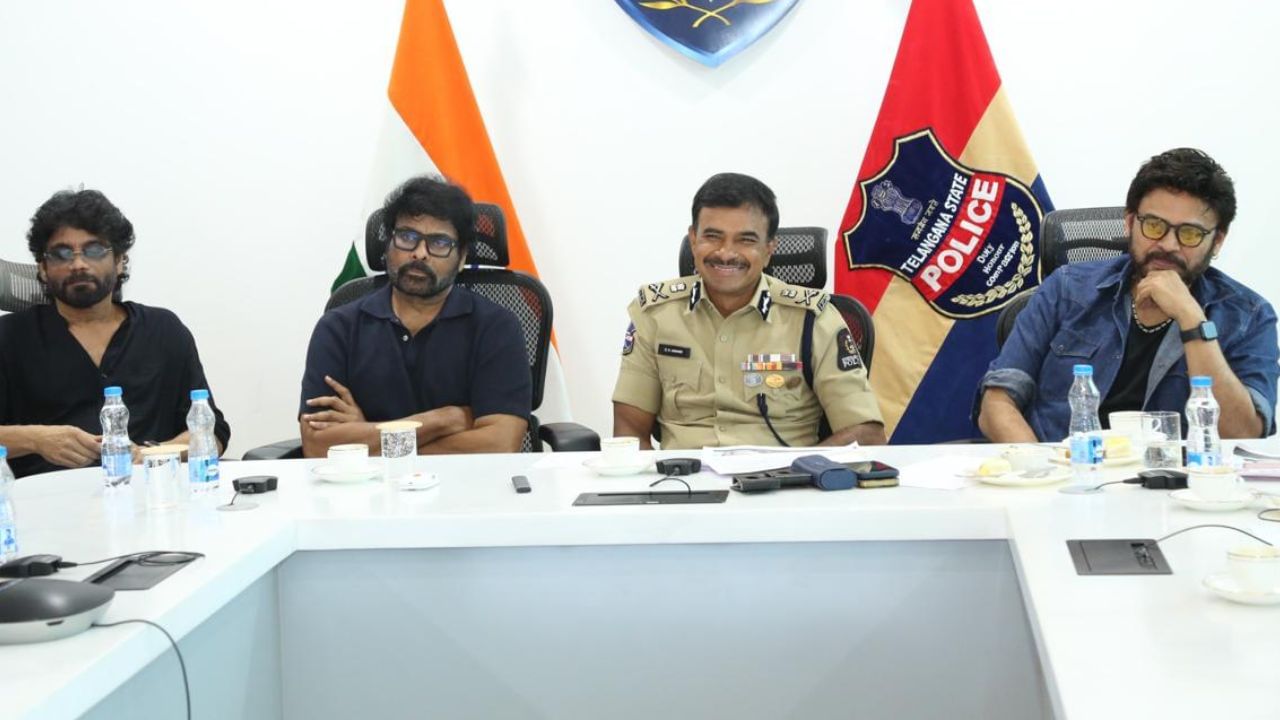 ಹೈದರಾಬಾದ್ ಪೊಲೀಸ್ ಕಚೇರಿಯಲ್ಲಿ ತೆಲುಗು ಸಿನಿಮಾ ಸ್ಟಾರ್​​ಗಳು: ಚಿತ್ರಗಳಲ್ಲಿ ನೋಡಿ