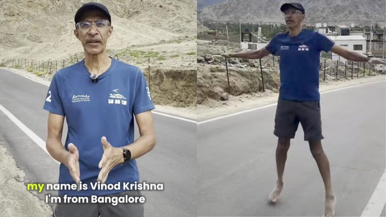 ಕೇವಲ 4 ದಿನದಲ್ಲಿ 164 ಕಿ.ಮೀ ನಡಿಗೆ! ಬೆಂಗಳೂರಿನ ಅಲ್ಟ್ರಾ ಮ್ಯಾರಥಾನ್ ಓಟಗಾರ 55 ವರ್ಷದ ವಿನೋದ್ ಕೃಷ್ಣನ್ ಸಾಧನೆ ಇದು