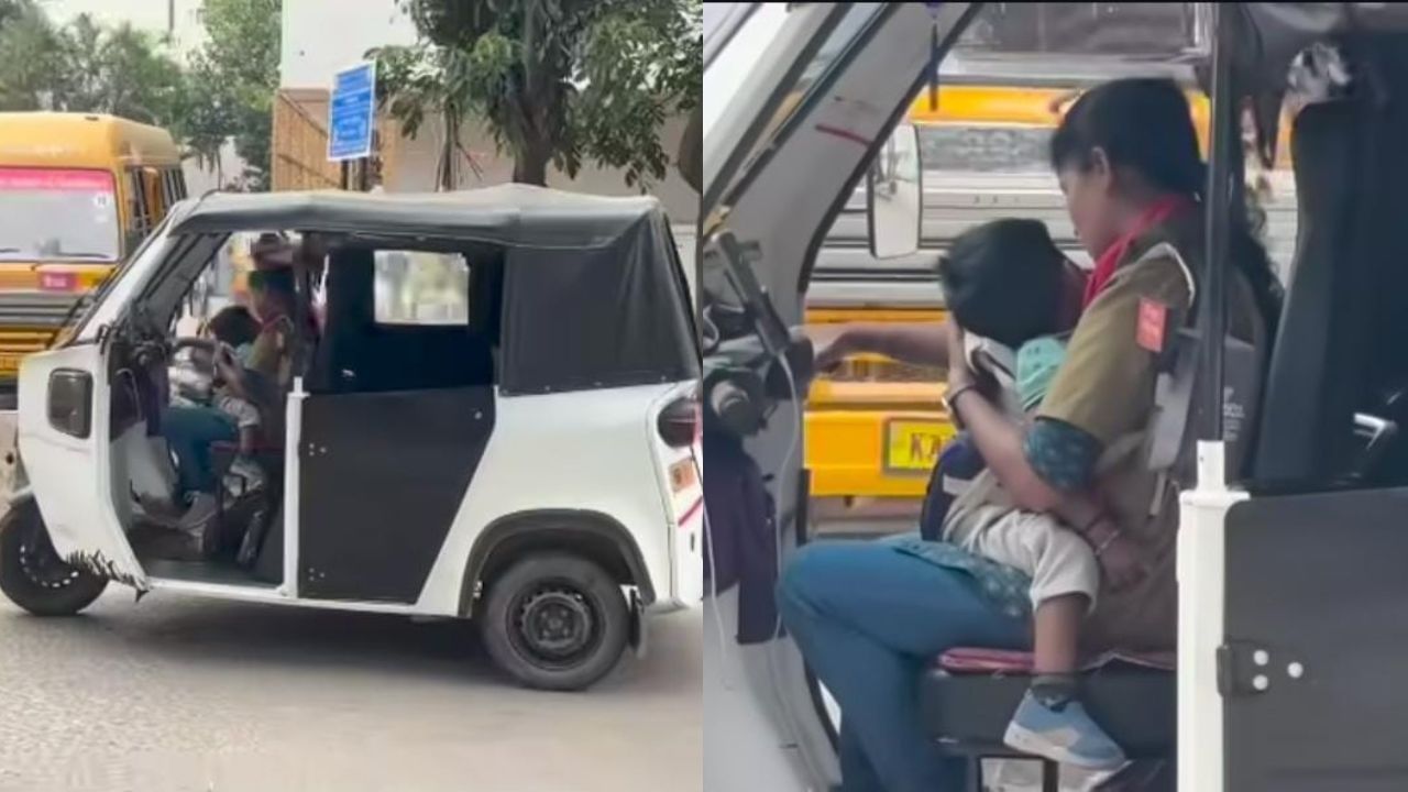 Video: ತಾಯಿಗಿಂತ ದೇವರಿಲ್ಲ; ಪುಟ್ಟ ಮಗುವನ್ನು ಮಡಿಲಲ್ಲಿ ಕೂರಿಸಿ ಆಟೋ ಓಡಿಸಿ ಜೀವನ ಸಾಗಿಸುತ್ತಿರುವ ಮಹಾತಾಯಿ