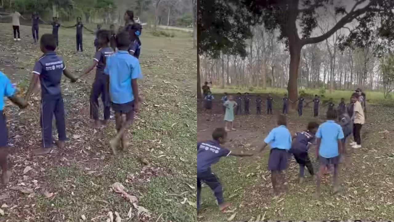 Video: ಇದು ವನಗಿರಿಯ ರಂಗು; ಪ್ರಕೃತಿಯ ನಡುವೆ ಹುಲಿದನ ಆಟವಾಡಿ ಸಂಭ್ರಮಿಸಿದ ಪುಟಾಣಿಗಳು