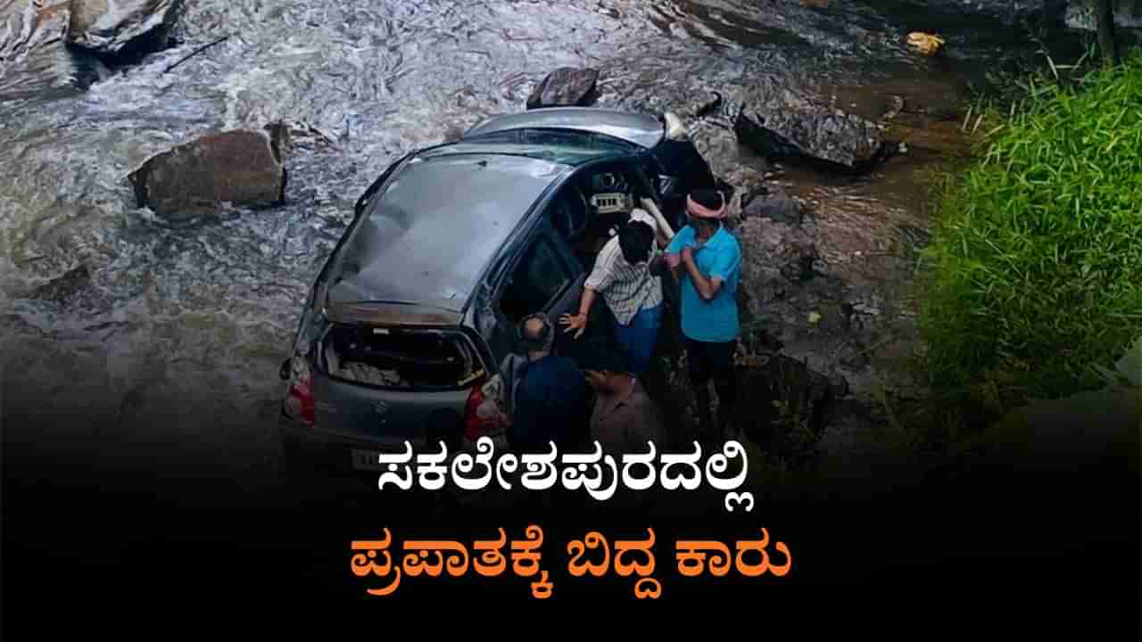 ಸಕಲೇಶಪುರದಲ್ಲಿ 80 ಅಡಿ ಪ್ರಪಾತಕ್ಕೆ ಬಿದ್ದ ಕಾರು: ಮುಂದಾಗಿದ್ದು ಪವಾಡ