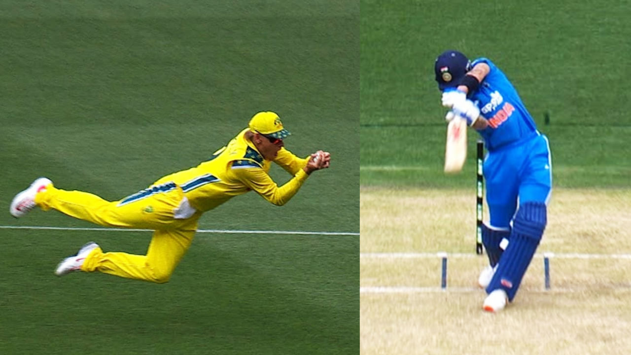 VIDEO: ಕೊನೊಲಿ ಸೂಪರ್ ಕ್ಯಾಚ್ಗೆ ಕೊಹ್ಲಿ ಔಟ್ VIDEO: ಕೊನೊಲಿ ಸೂಪರ್ ಕ್ಯಾಚ್ಗೆ ಕೊಹ್ಲಿ ಔಟ್