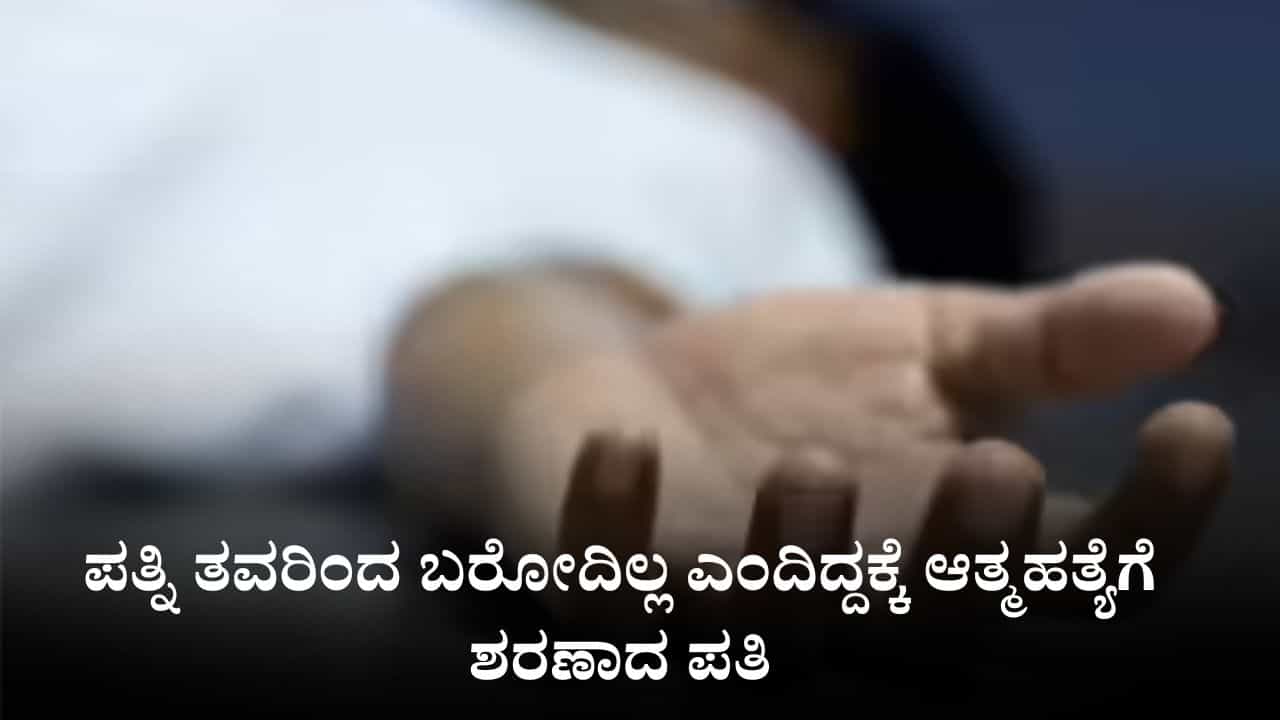 ಪತ್ನಿ ತವರಿಂದ ಬರೋದಿಲ್ಲ ಎಂದಿದ್ದಕ್ಕೆ ಆತ್ಮಹತ್ಯೆಗೆ ಶರಣಾದ ಪತಿ