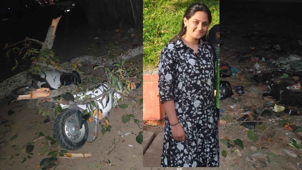 ಬೈಕ್ ಮೇಲೆ ಬಿದ್ದ ಬೃಹತ್ ಮರ: ಯುವತಿ ಸ್ಥಳದಲ್ಲೇ ಸಾವು