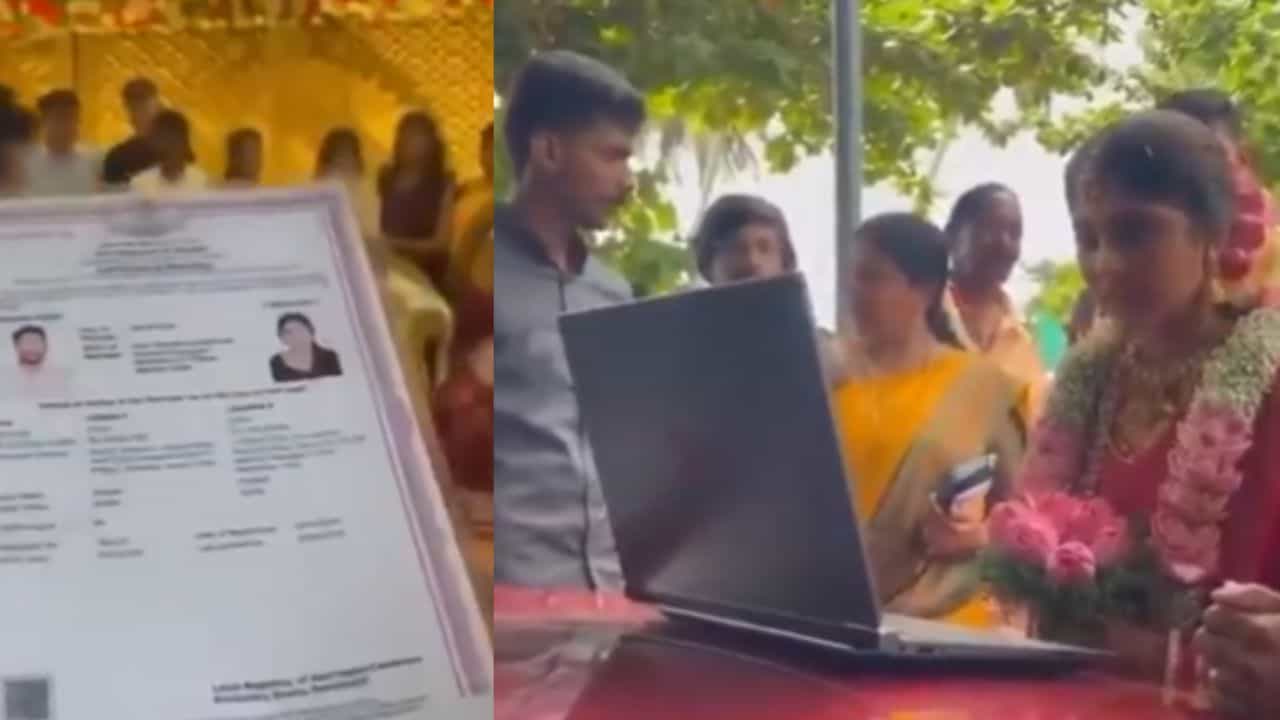 ಮದುವೆಯಾದ ಕೆಲವೇ ನಿಮಿಷಗಳಲ್ಲಿ ವಿಡಿಯೋ KYC ಮೂಲಕ ಮದುವೆ ನೋಂದಣಿ ಮಾಡಿಕೊಂಡ ಕೇರಳದ ದಂಪತಿ