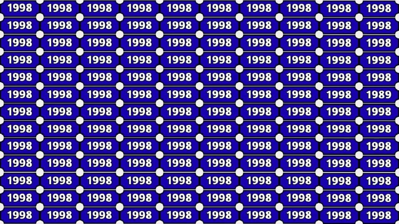 Optical Illusion: ನಿಮಗೊಂದು ಸವಾಲ್; 1998 ರ ನಡುವೆ ಅಡಗಿರುವ 1989 ಸಂಖ್ಯೆಯನ್ನು ಹುಡುಕಲು ಸಾಧ್ಯವೆ? Optical Illusion: ನಿಮಗೊಂದು ಸವಾಲ್; 1998 ರ ನಡುವೆ ಅಡಗಿರುವ 1989 ಸಂಖ್ಯೆಯನ್ನು ಹುಡುಕಲು ಸಾಧ್ಯವೆ?