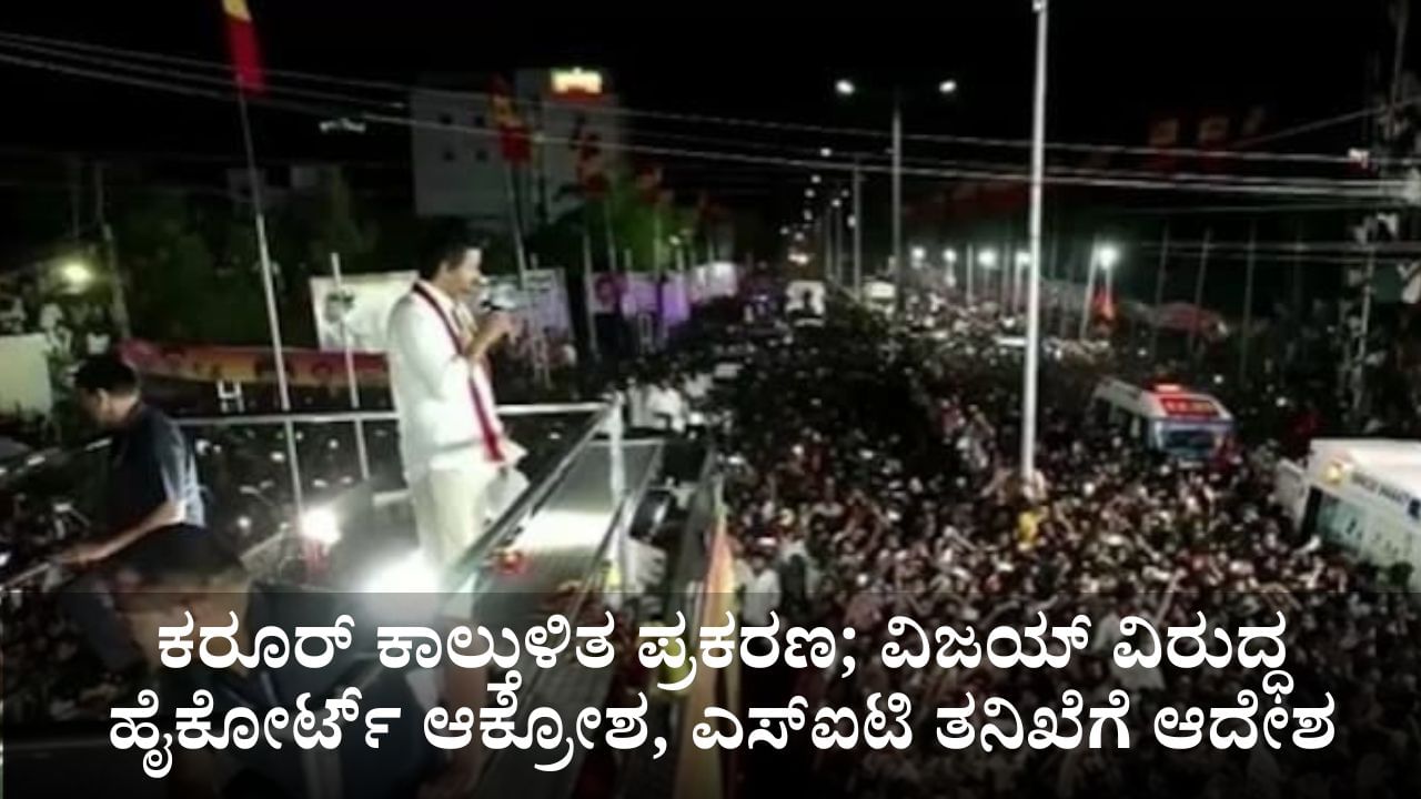 ಕರೂರ್ ಕಾಲ್ತುಳಿತ ಪ್ರಕರಣ; ವಿಜಯ್ ವಿರುದ್ಧ ಹೈಕೋರ್ಟ್ ಆಕ್ರೋಶ, ಎಸ್​ಐಟಿ ತನಿಖೆಗೆ ಆದೇಶ