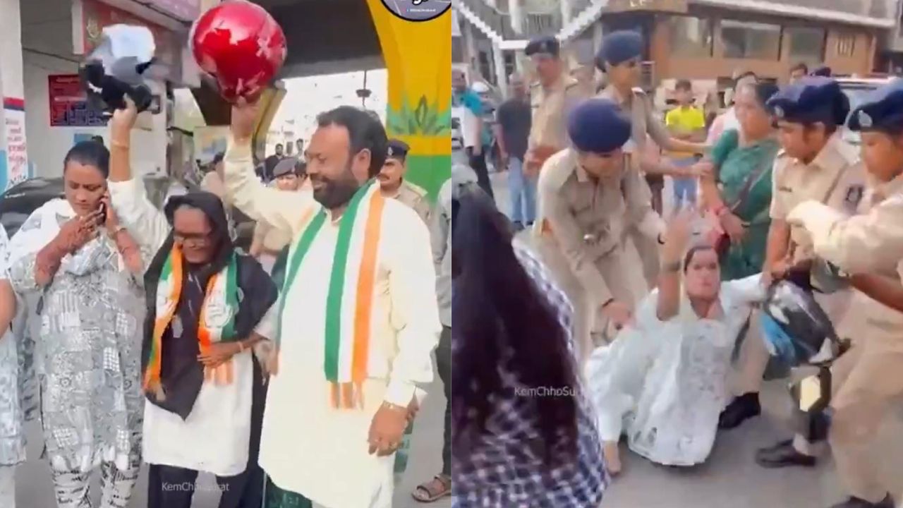 Video: ಹೆಲ್ಮೆಟ್ ಕಡ್ಡಾಯ ನಿಯಮವನ್ನು ಹಿಂಪಡೆಯಿರಿ; ರೋಡಿಗಿಳಿದು ಪ್ರತಿಭಟನೆ ಮಾಡಿದ ಮಹಿಳಾ ಕಾಂಗ್ರೆಸ್ ಕಾರ್ಯಕರ್ತರು