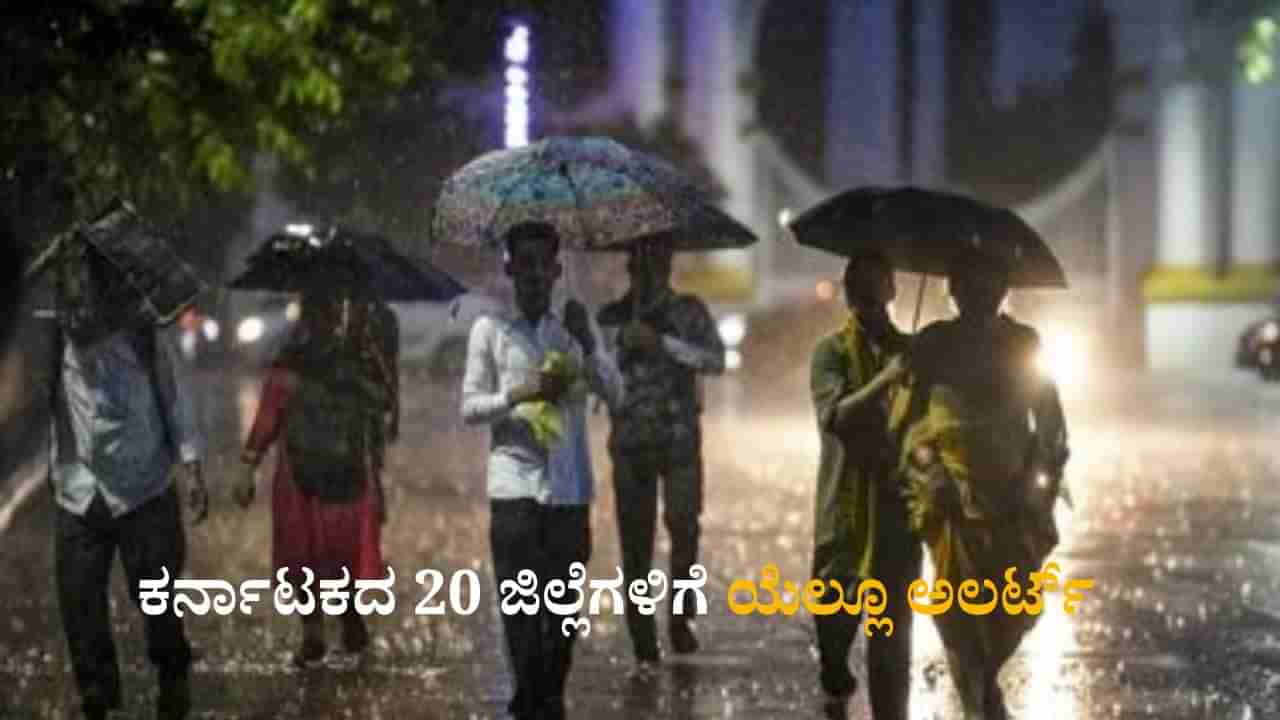 Weather Today: ರಾಜ್ಯದ 20ಕ್ಕೂ ಹೆಚ್ಚು ಜಿಲ್ಲೆಗಳಲ್ಲಿ ಯೆಲ್ಲೋ ಅಲರ್ಟ್​; ಕರಾವಳಿಯಲ್ಲಿ ವರುಣಾರ್ಭಟ
