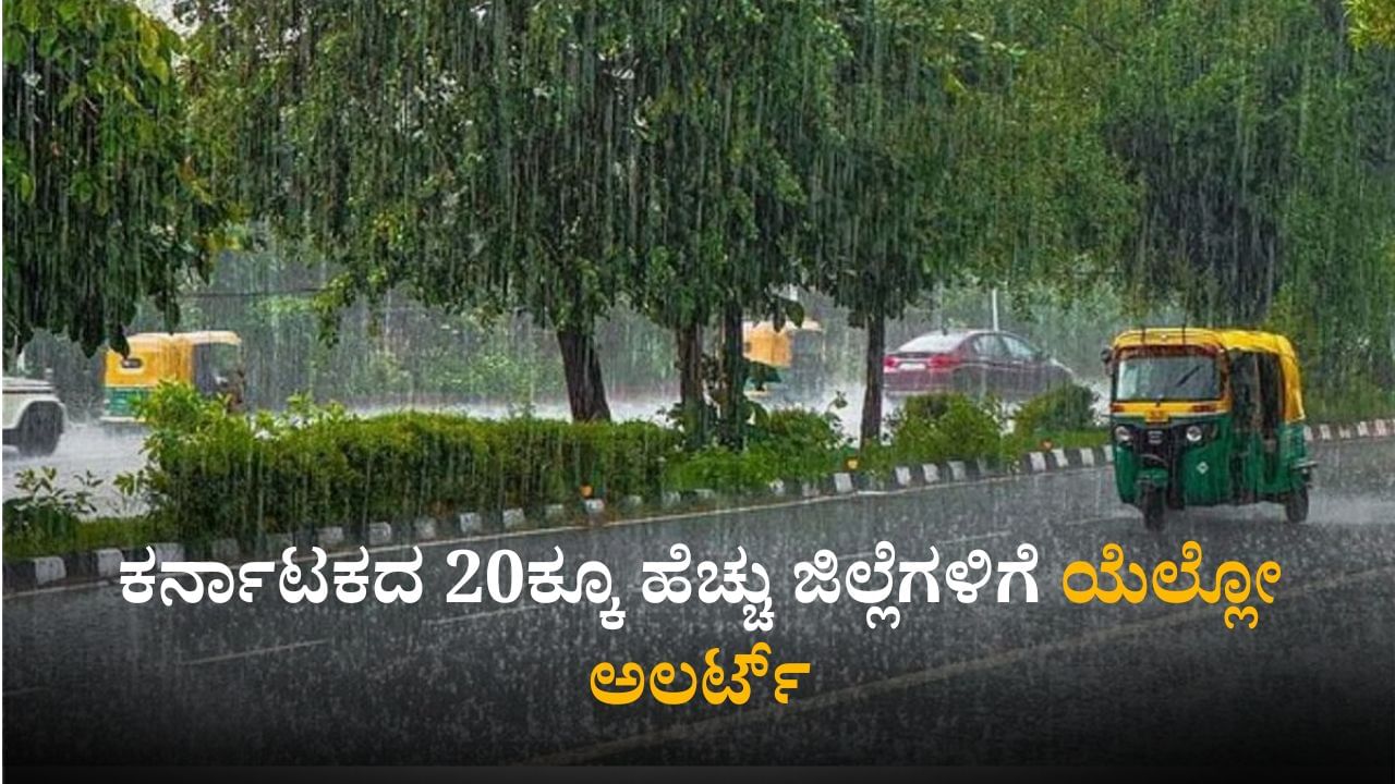 Weather Today: ರಾಜ್ಯದ 20ಕ್ಕೂ ಹೆಚ್ಚು ಜಿಲ್ಲೆಗಳಲ್ಲಿ ಯೆಲ್ಲೋ ಅಲರ್ಟ್​; ಹವಾಮಾನ ಇಲಾಖೆ ಮುನ್ಸೂಚನೆ