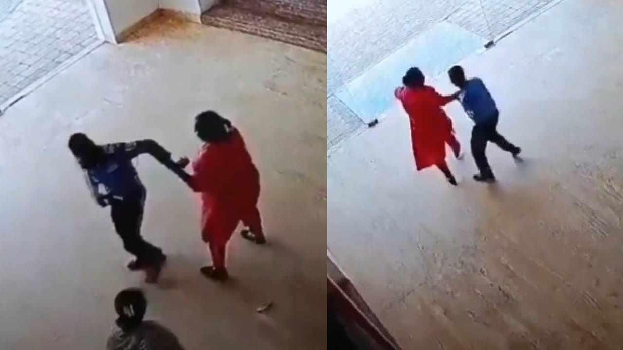 Video: ಭದ್ರತಾ ಸಿಬ್ಬಂದಿ ಮೇಲೆ ಹಲ್ಲೆ ನಡೆಸಿದ ಮಹಿಳೆ