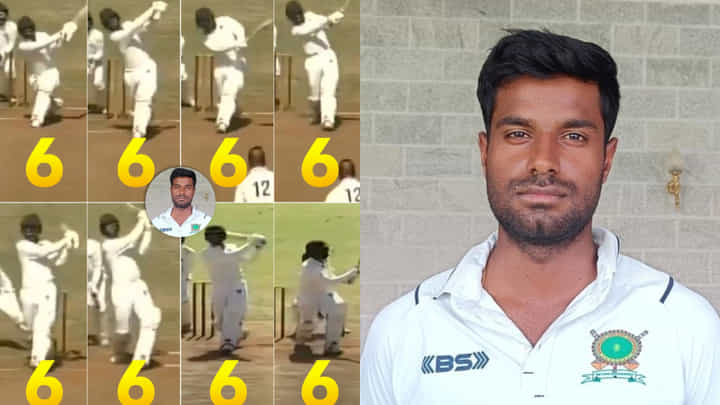 ಸತತ 8 ಎಸೆತಗಳಲ್ಲಿ 8 ಸಿಕ್ಸ್ ಬಾರಿಸಿದ ಆಕಾಶ್..! ಹೊಸ ವಿಶ್ವ ದಾಖಲೆ ಸೃಷ್ಟಿ; ವಿಡಿಯೋ ನೋಡಿ ಸತತ 8 ಎಸೆತಗಳಲ್ಲಿ 8 ಸಿಕ್ಸ್ ಬಾರಿಸಿದ ಆಕಾಶ್..! ಹೊಸ ವಿಶ್ವ ದಾಖಲೆ ಸೃಷ್ಟಿ; ವಿಡಿಯೋ ನೋಡಿ