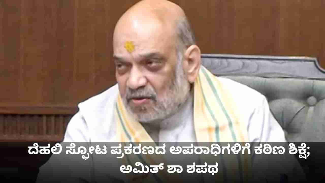 ದೆಹಲಿ ಸ್ಫೋಟ ಪ್ರಕರಣದ ಅಪರಾಧಿಗಳಿಗೆ ಕಠಿಣ ಶಿಕ್ಷೆ; ಅಮಿತ್ ಶಾ ಶಪಥ