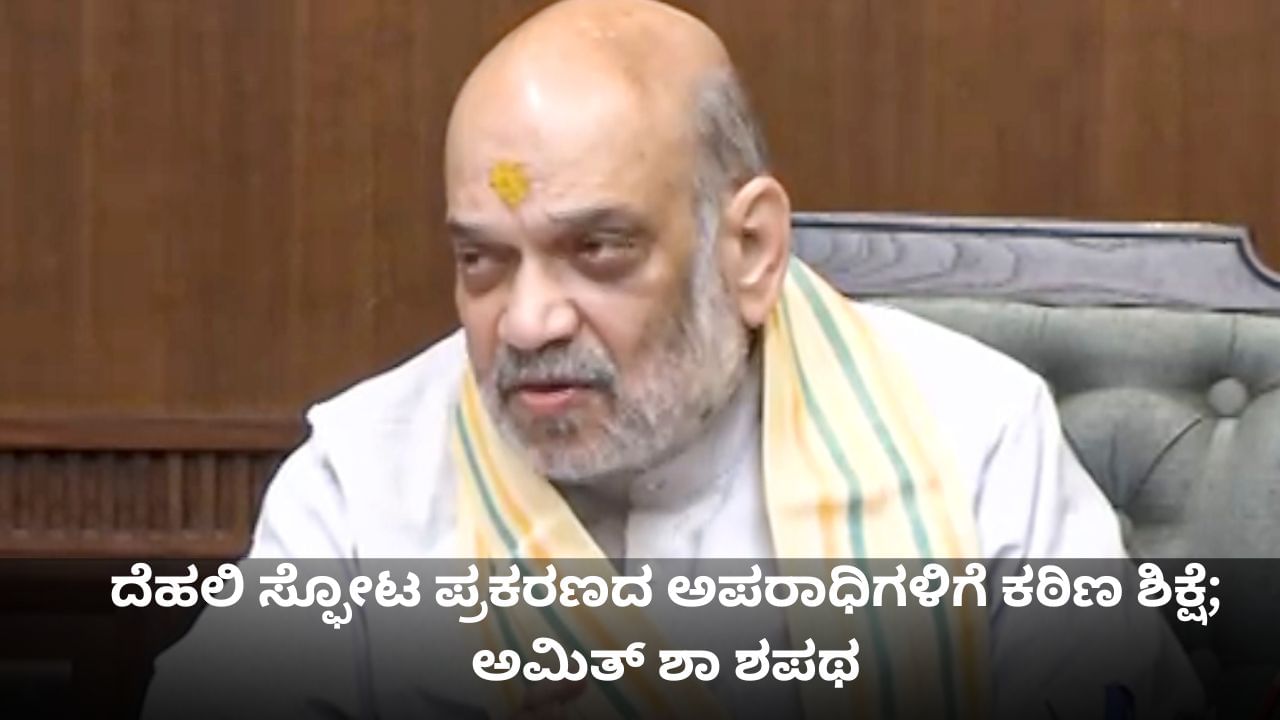 ದೆಹಲಿ ಸ್ಫೋಟ ಪ್ರಕರಣದ ಅಪರಾಧಿಗಳಿಗೆ ಕಠಿಣ ಶಿಕ್ಷೆ; ಅಮಿತ್ ಶಾ ಶಪಥ