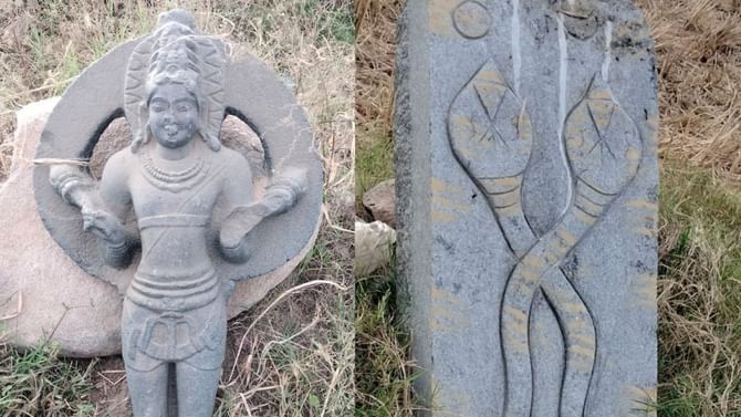 ರೈತನ ಜಮೀನಿನಲ್ಲಿ ಸಿಕ್ತು ಹತ್ತು ಶತಮಾನ ಹಳೆಯ ಮೂರ್ತಿಗಳು!