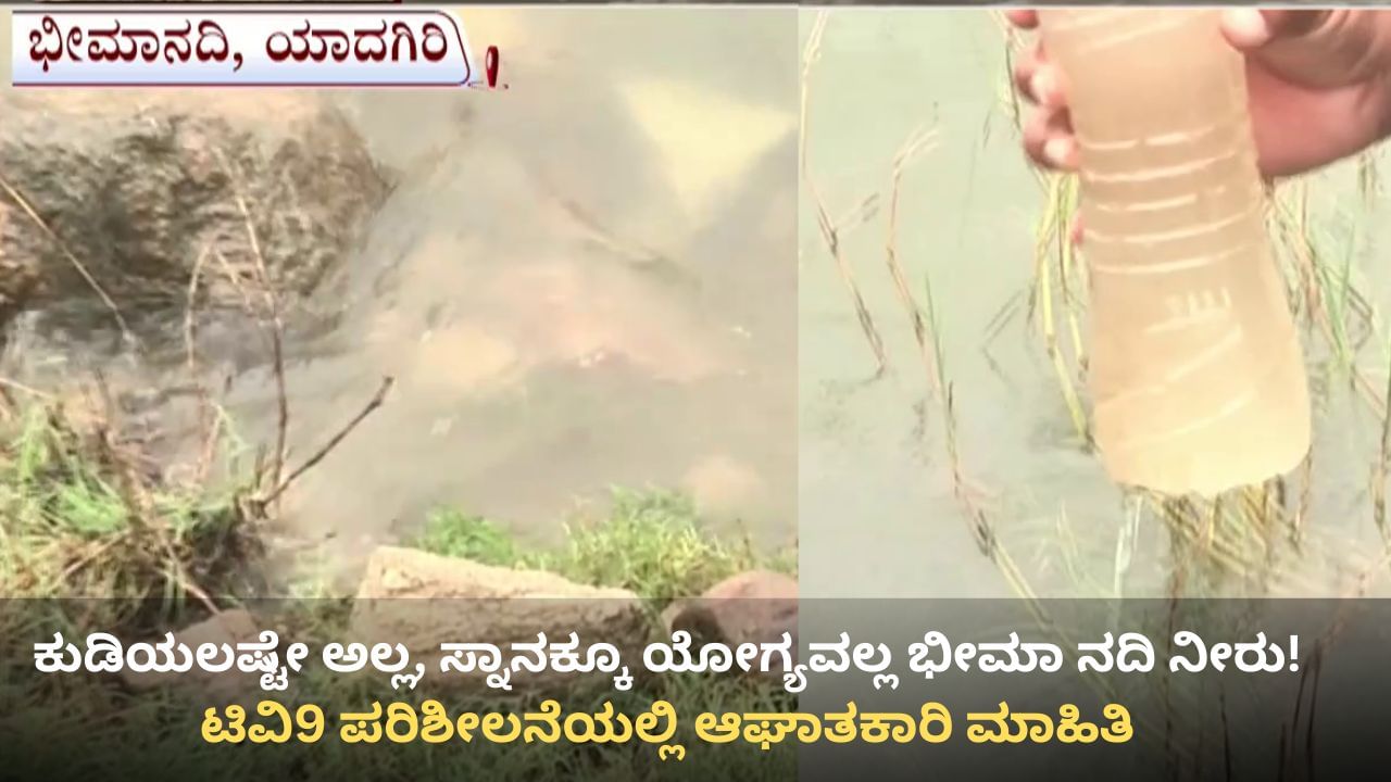 ಯಾದಗಿರಿ: ಕುಡಿಯೋಕಷ್ಟೇ ಅಲ್ಲ, ಸ್ನಾನಕ್ಕೂ ಯೋಗ್ಯವಲ್ಲ ಭೀಮಾ ನದಿ ನೀರು!