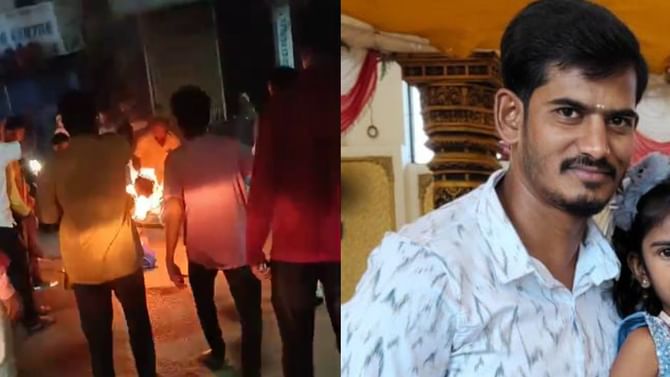 ಪೊಲೀಸರ ಕಿರುಕುಳ ಆರೋಪ; ನಡುರಸ್ತೆಯಲ್ಲಿ ಬೆಂಕಿ ಹಚ್ಚಿಕೊಂಡ ಆಟೋ ಚಾಲಕ