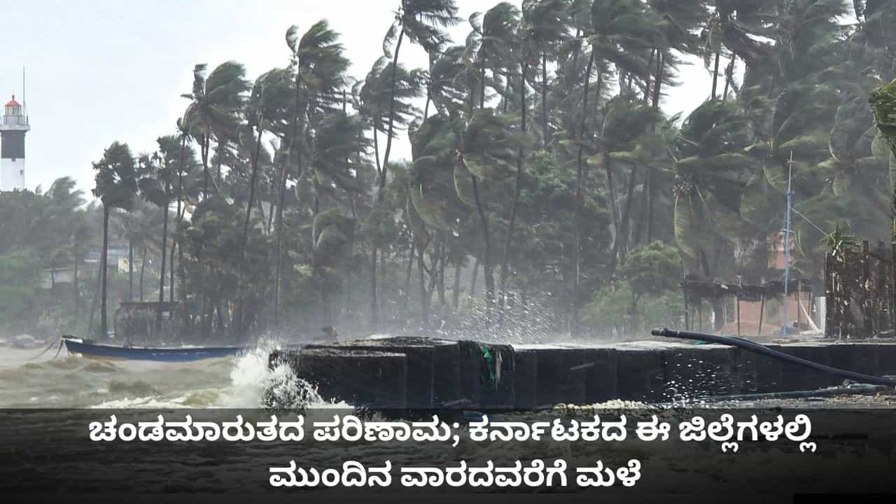 Karnataka Weather: ಚಂಡಮಾರುತದ ಪರಿಣಾಮ; ಕರ್ನಾಟಕದ ಈ ಜಿಲ್ಲೆಗಳಲ್ಲಿ ಮುಂದಿನ ವಾರದವರೆಗೆ ಮಳೆ