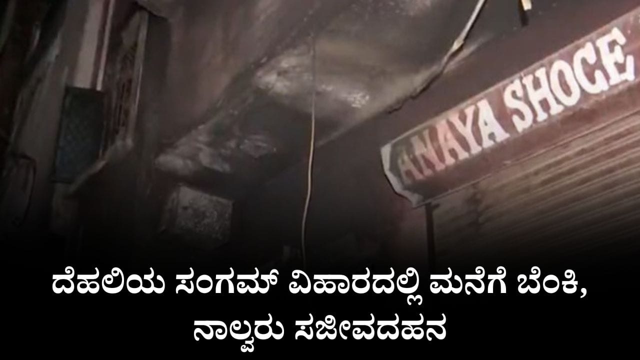 Video: ದೆಹಲಿಯ ಸಂಗಮ್​ ವಿಹಾರದಲ್ಲಿ ಮನೆಗೆ ಬೆಂಕಿ, ನಾಲ್ವರು ಸಜೀವದಹನ