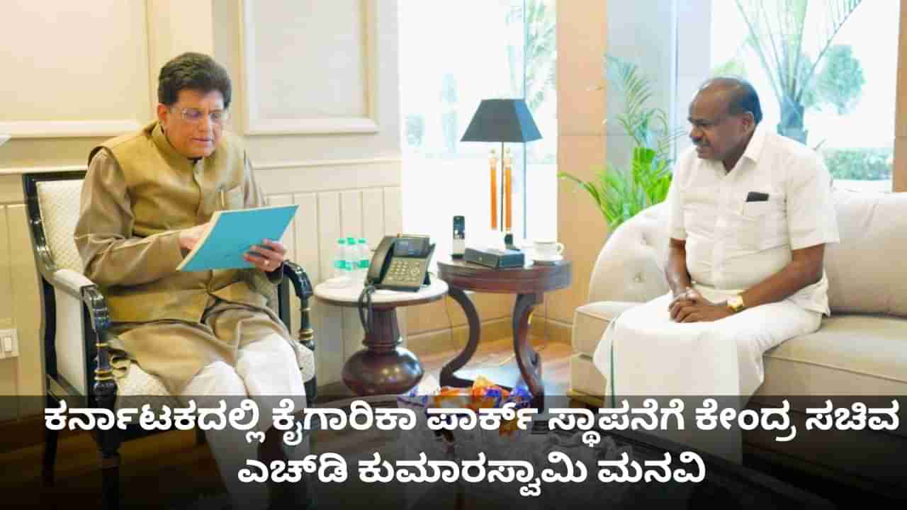 ಕರ್ನಾಟಕದಲ್ಲಿ ಕೈಗಾರಿಕಾ ಪಾರ್ಕ್ ಸ್ಥಾಪನೆಗೆ ಕೇಂದ್ರ ಸಚಿವ ಎಚ್​ಡಿ ಕುಮಾರಸ್ವಾಮಿ ಮನವಿ
